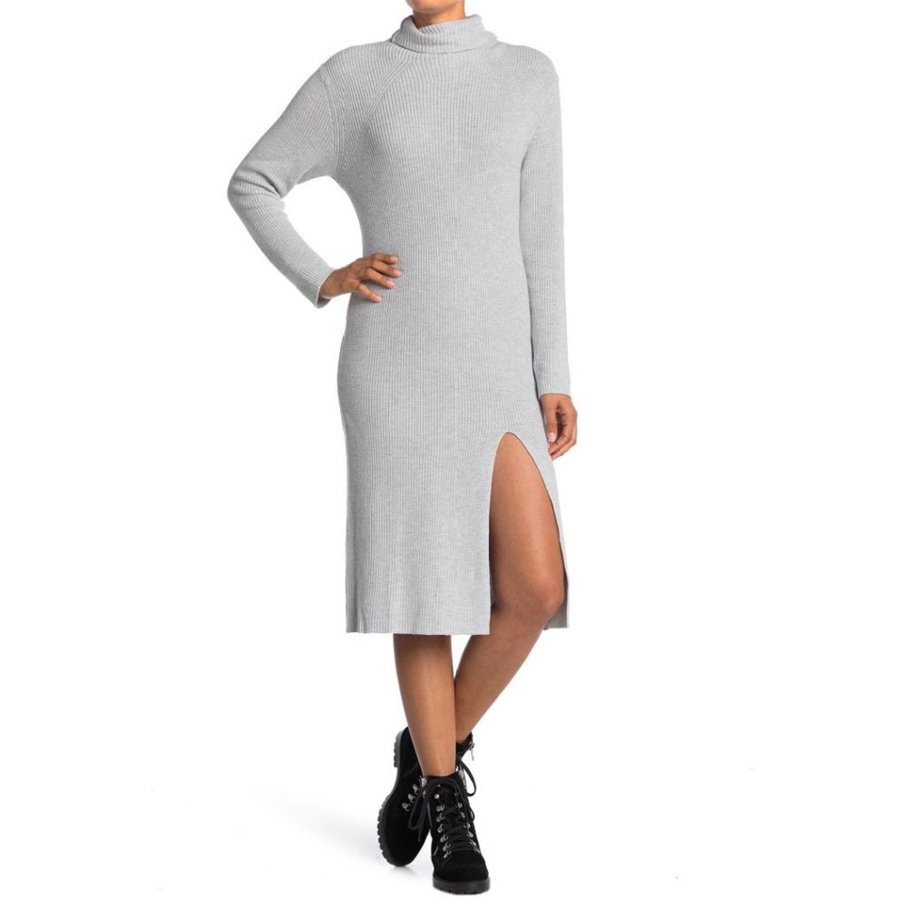 Abound Ribbed Knit Mock Neck Midi Dress